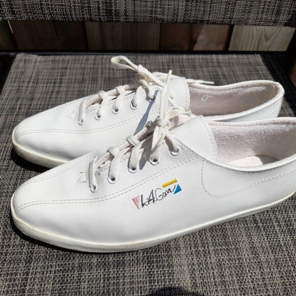 Vintage 90s L.A. Gear White Running Shoes Sneakers Size 8.5 Runners Aerobics - Picture 1 of 11